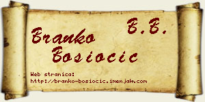 Branko Bosiočić vizit kartica